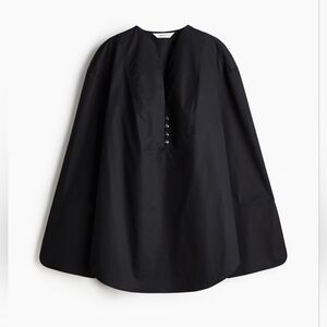 H&M Loose Fit Tuxedo Shirt Black Cotton